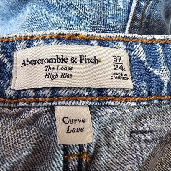 Abercrombie & Fitch Curve Love Loose Jeans Womens 24 37" Light Wash High Rise - Picture 3 of 10